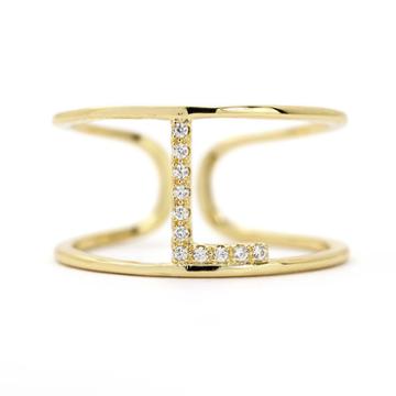 Sparkle Allure Adjustable Cocktail L Ring