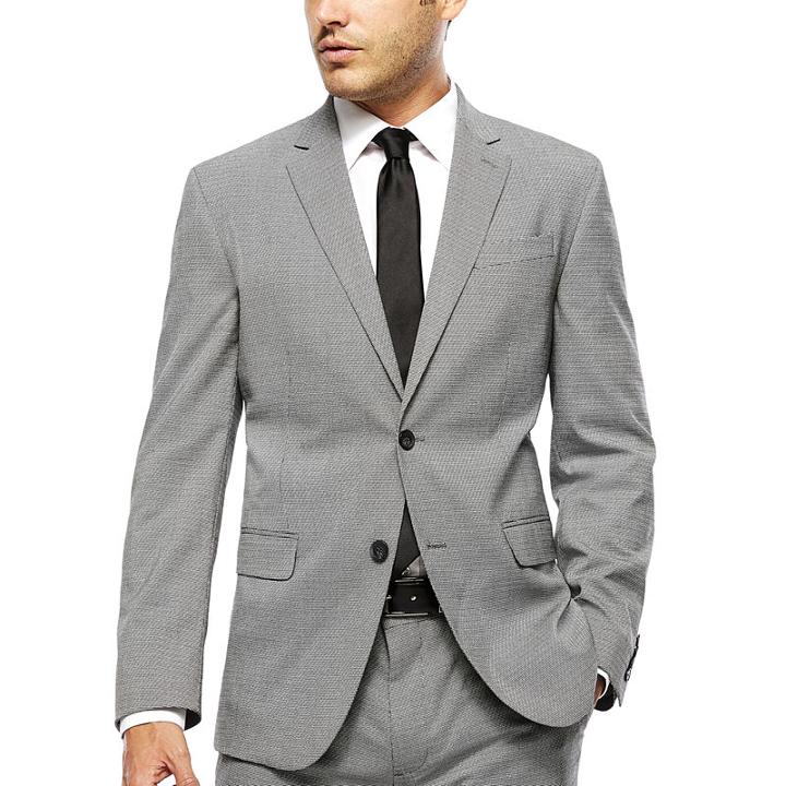 Jf J. Ferrar Black White Chevron Slim-fit Jacket