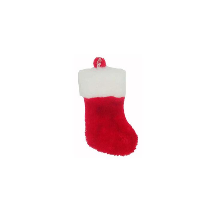 7 Traditional Red And White Plush Mini Christmas Stocking