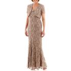 R & M Richards Sequined Lace Maxi Dress With Short-sleeve Bolero Jacket - Petite