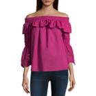 A.n.a. Embroidered Off The Shoulder Peasant Top