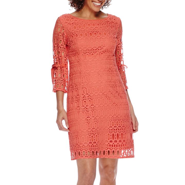 R & K Originals 3/4-sleeve Lace Sheath Dress