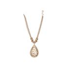 Bold Elements&trade; Gold-tone Hammered Teardrop Pendant Necklace