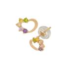 1/5 Ct. T.w. Round Multi Color Cubic Zirconia 14k Gold Stud Earrings