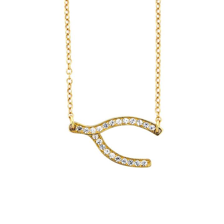 Diamonart Not Applicable Womens 1/4 Ct. T.w. White Cubic Zirconia 18k Gold Over Silver Pendant Necklace
