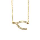 Diamonart Not Applicable Womens 1/4 Ct. T.w. White Cubic Zirconia 18k Gold Over Silver Pendant Necklace