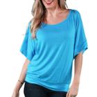 24/7 Comfort Apparel Banded Dolman T-shirt-womens