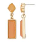 Liz Claiborne Linear Peach Gold-tone Drop Earrings