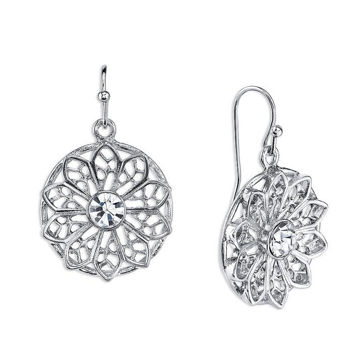 1928 Vintage Inspirations Clear Brass Drop Earrings
