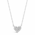 Womens 1/10 Ct. T.w. White Diamond Sterling Silver Heart Pendant Necklace