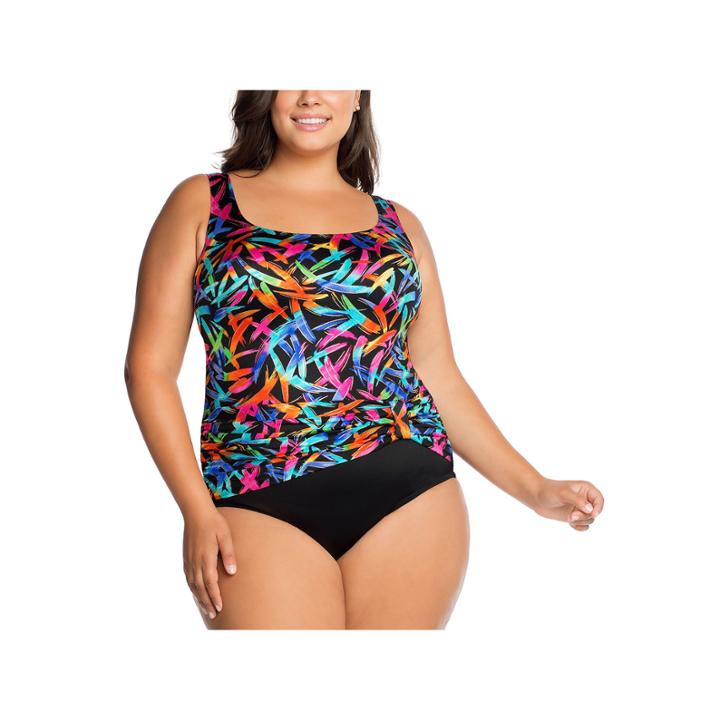 Robby Len By Longitude Confetti One Piece Swimsuit Plus