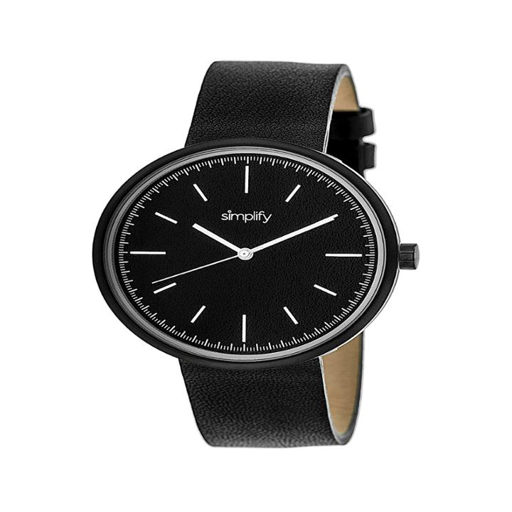 Simplify Unisex Black Strap Watch-sim3001