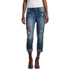 Indigo Rein Patched Denim Crops-juniors