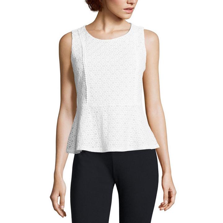 Liz Claiborne Lace Peplum Top - Tall