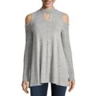 By & By Long Sleeve Mock Neck Pullover Sweater-juniors