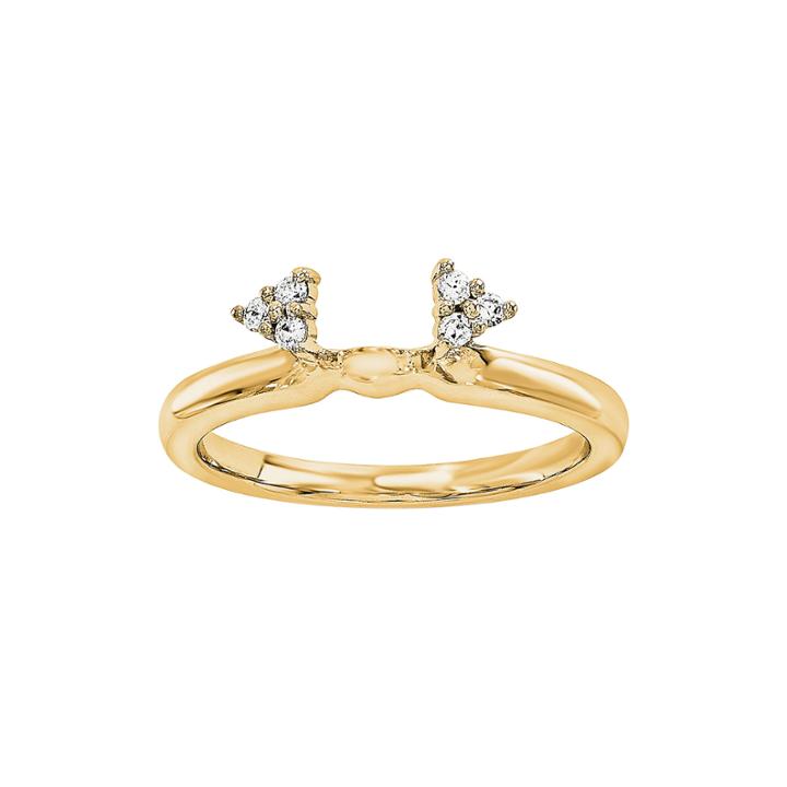 Diamond-accent 14k Yellow Gold Ring Wrap