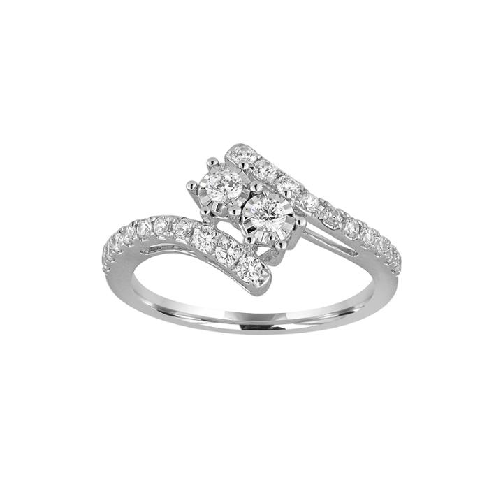 1 Ct. T.w. Diamond Two-stone 10k White Gold Ring