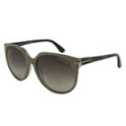 Tom Ford Sunglasses - Agatha / Frame: Beige With Horn Temples Lens: Brown Gradient