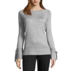 Liz Claiborne Bell Sleeve Grommet Sweater