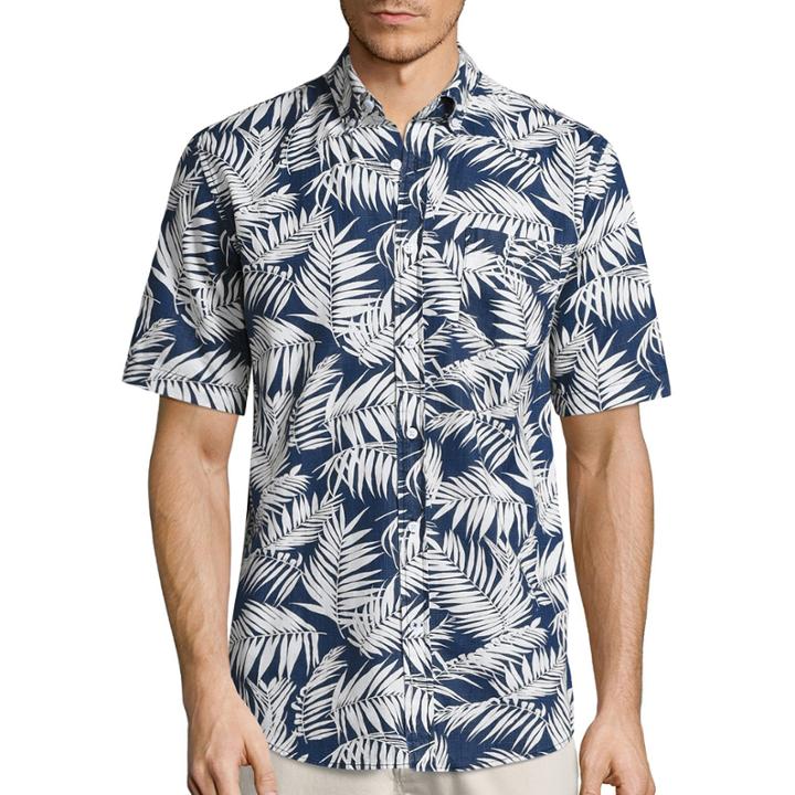 St. John's Bay Short Sleeve Leaf Button-front Shirt