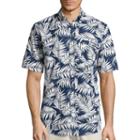 St. John's Bay Short Sleeve Leaf Button-front Shirt