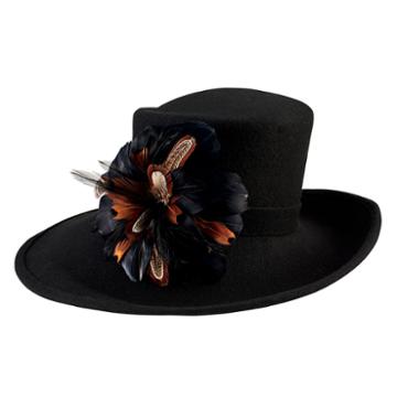 San Diego Hat Company Wool Felt Wide Brim With Flower Trim