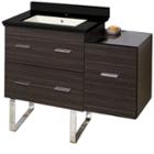 37.75-in. W Floor Mount Dawn Grey Vanity Set For 1hole Drilling Black Galaxy Top Biscuit Um Sink
