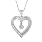 Diamond Blossom Womens 1/4 Ct. T.w. Genuine White Diamond Heart Pendant Necklace