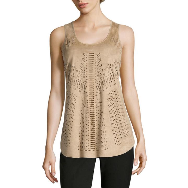 Worthington Suede Burnout Tank Top - Tall