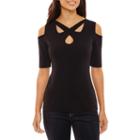 Bold Elements Short Sleeve Cut Out Top