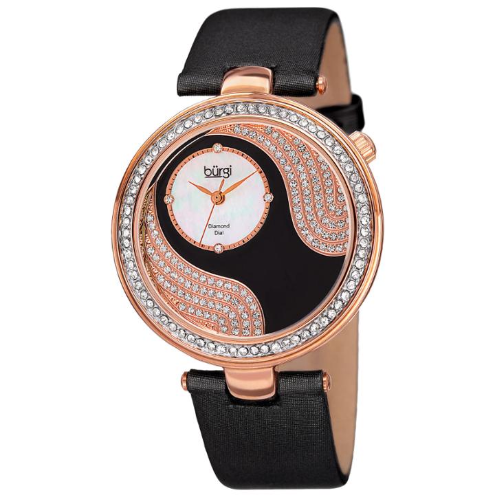 Burgi Unisex Black Strap Watch-b-155bkr