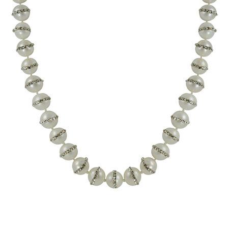 Cultured Freshwater Pearl & Crystal Accent Necklace