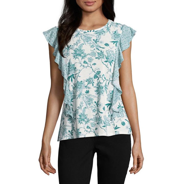 Como Blu Sleeveless Crew Neck Jersey Blouse