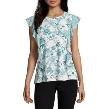 Como Blu Sleeveless Crew Neck Jersey Blouse