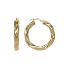 Made In Italy 14k Yellow Gold 25mm Twist Hoop Earrings