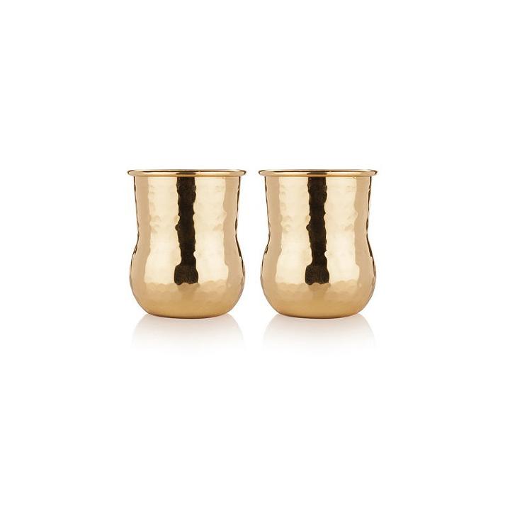 Belmont Hammered Brass Shot Glasses By Viski