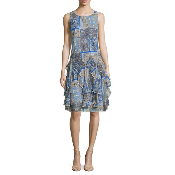Robbie Bee Sleeveless Belted A-line Dress-petites