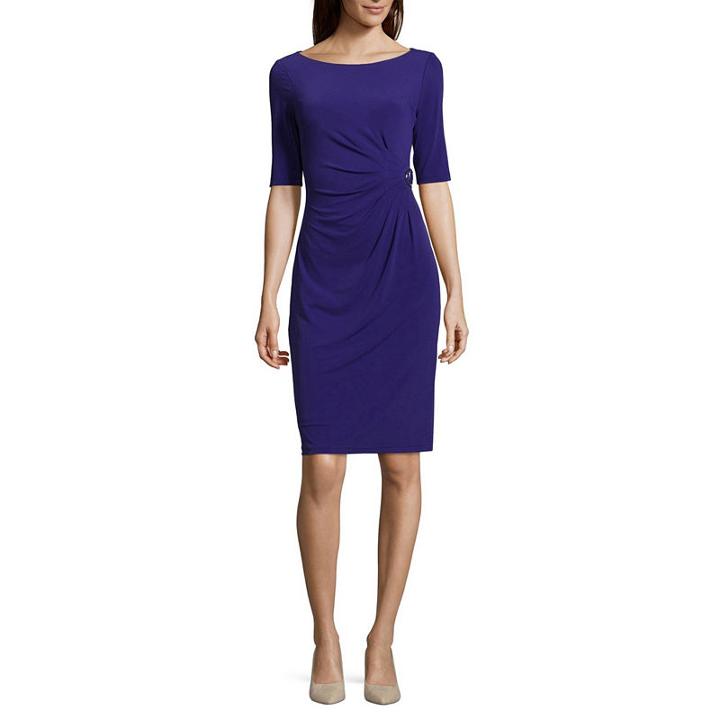 Jessica Howard Elbow Sleeve Shift Dress-petites