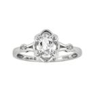 Womens Diamond Accent Genuine Topaz White Sterling Silver Delicate Ring