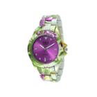 Tko Orlogi Womens Green Floral Print Bracelet Watch