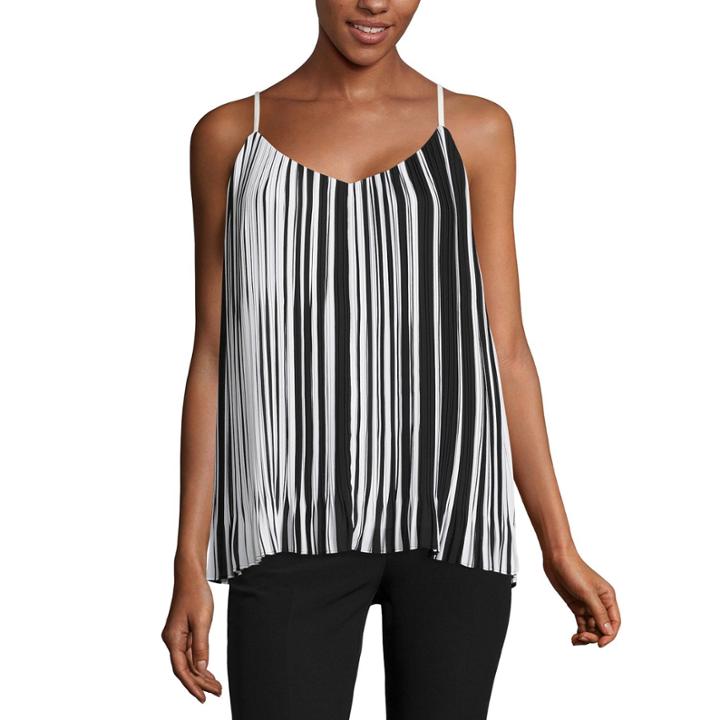 Worthington Sleeveless Scoop Neck Dobby Blouse