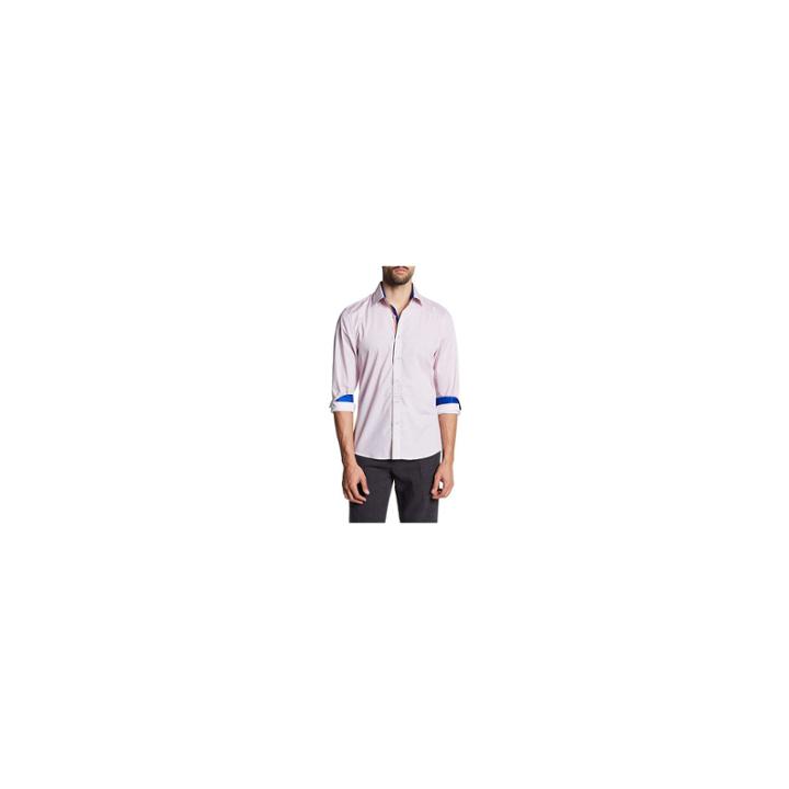 Tr Premium Jacquard Pink And Blue Contrast Slim Fit Dress Shirts