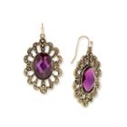 1928 Vintage Inspirations Purple Drop Earrings