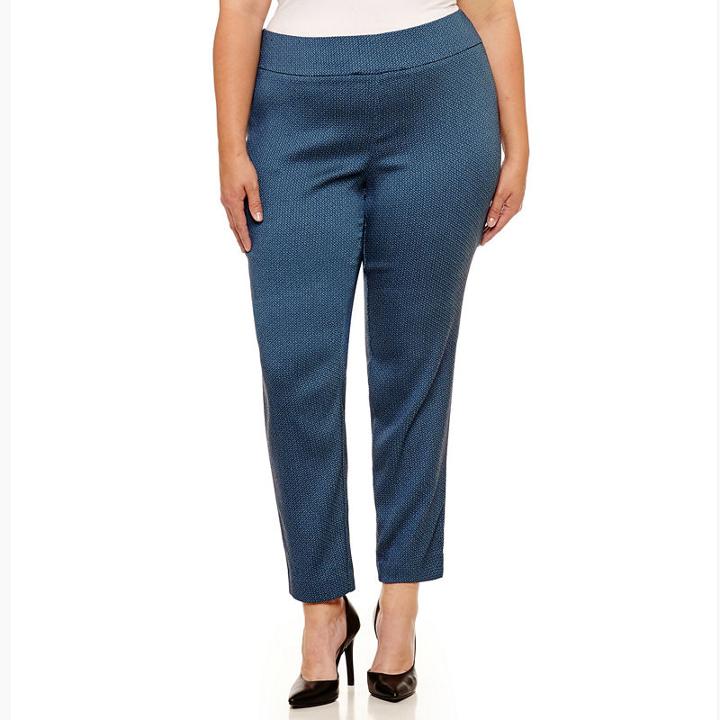 Worthington Skinny Fit Woven Pull-on Pants - Plus