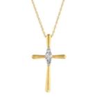 1/10 Ct. T.w. Diamond 10k Yellow Gold Cross Pendant Necklace