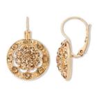 Monet Gold-tone Glass Cluster Drop Earrings