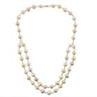Pink Pearl 14k Gold Beaded Necklace
