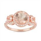 Womens Simulated Pink Morganite 14k Gold Over Silver Cocktail Ring