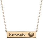 Personalized Womens 14k Gold Over Silver Rectangular Pendant Necklace