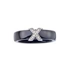 Diamond-accent Sterling Silver And Black Ceramic Wedding Band